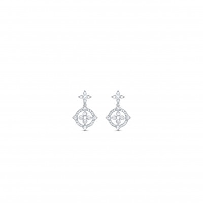 LOUIS VUITTON DENTELLE WHITE GOLD DIAMOND EARRINGS Q96760